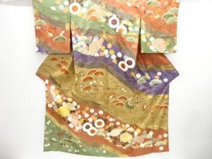 草花に宝尽くし模様刺繍訪問着